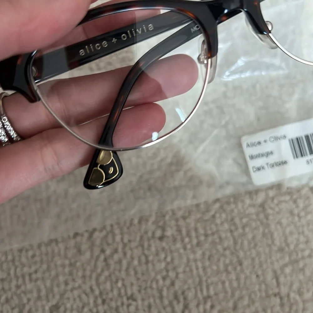 New alice and olivia montaigne frames in dark tortoise